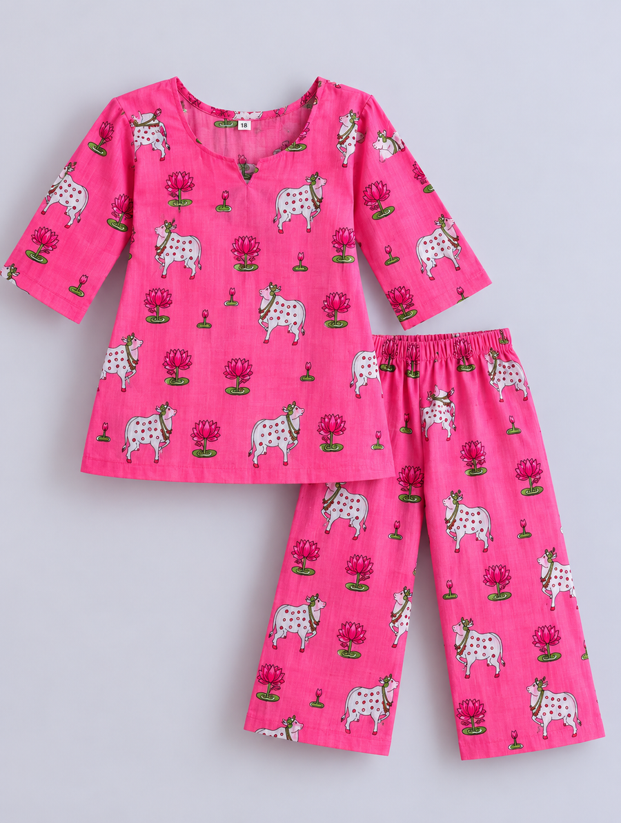 Pichwai Cord Set — Bright Pink