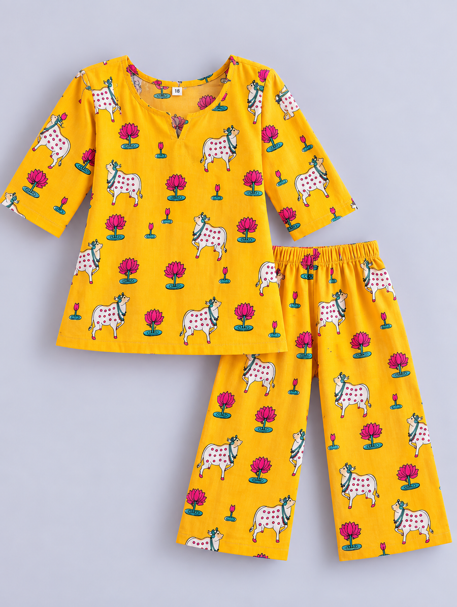 Pichwai Cord Set — Yellow