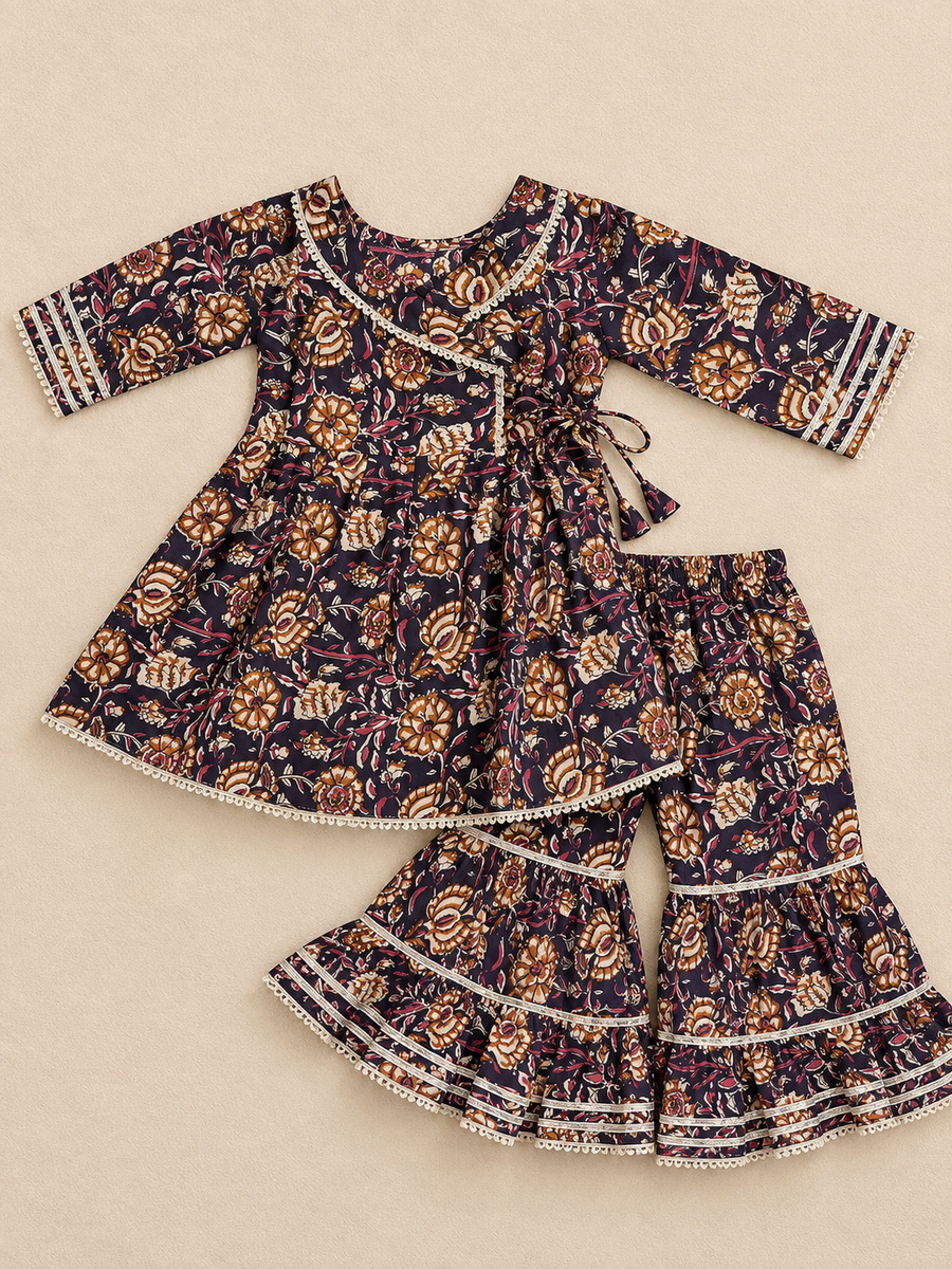 Violet Floral Kurta Set