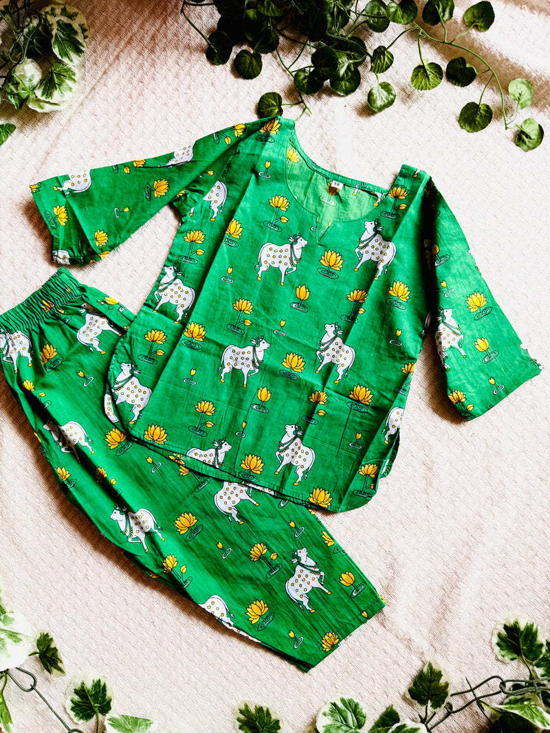 Pichwai Cord Set — Emerald Green