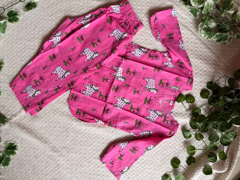 Pichwai Cord Set — Bright Pink